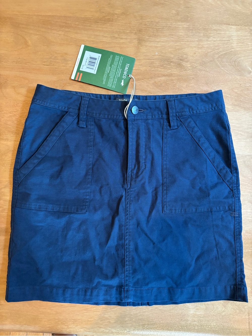 Toad&Co Navy Blue Cotton Mini Skirt